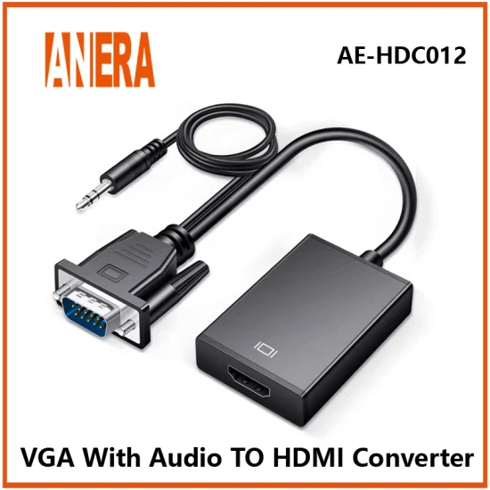 Anera Offre Spéciale VGA vers HDMI Convertisseur Vidéo Convertisseur Adaptateur Câble avec Audio
